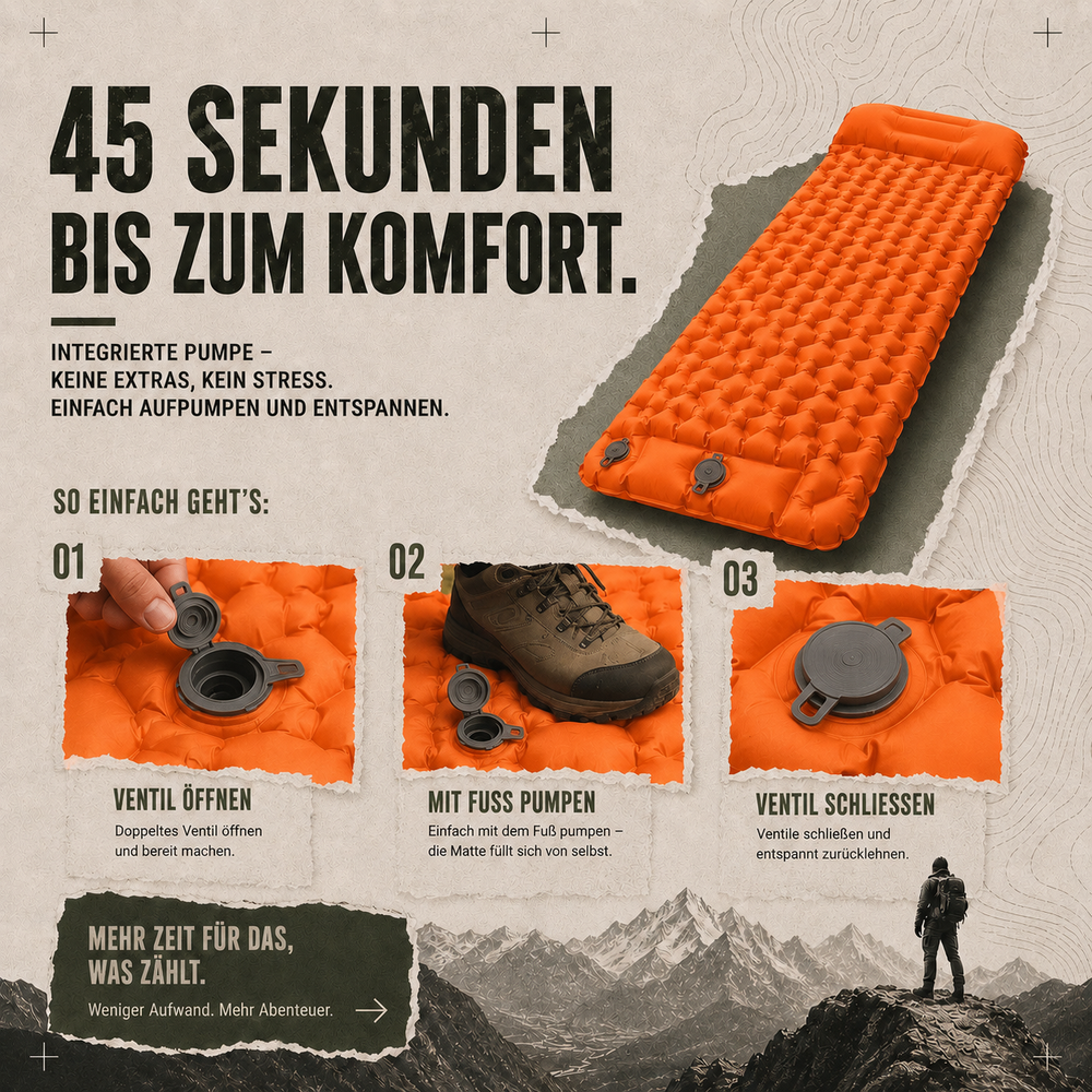 FALCON AirMat aufblasbare Luftmatratze beim Camping im Freien