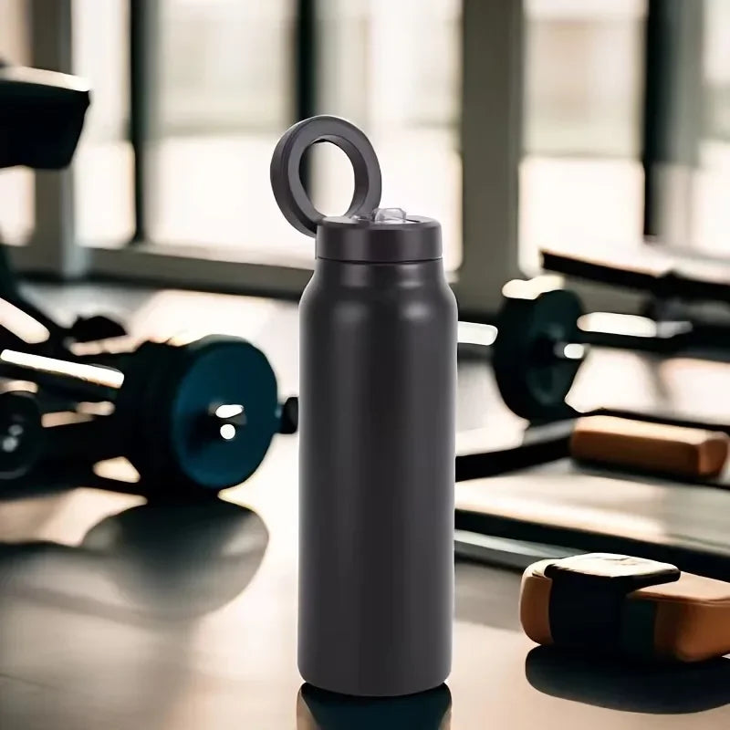 AquaLoop- Sportflasche aus Edelstahl mit magnetischem Telefonhalter, Outdoor Wasserflasche