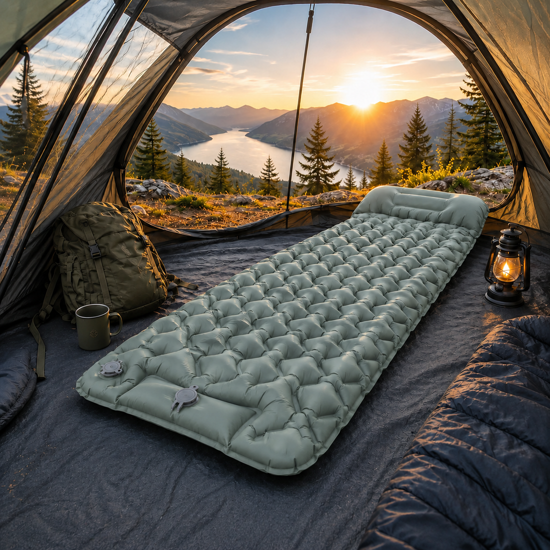 FALCON AirMat aufblasbare Camping-Isomatte in Frühlingsgrün