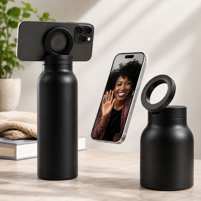 AquaLoop- Sportflasche aus Edelstahl mit magnetischem Telefonhalter, Outdoor Wasserflasche