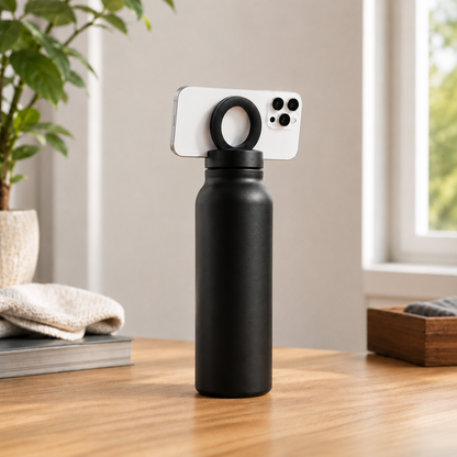 AquaLoop- Sportflasche aus Edelstahl mit magnetischem Telefonhalter, Outdoor Wasserflasche