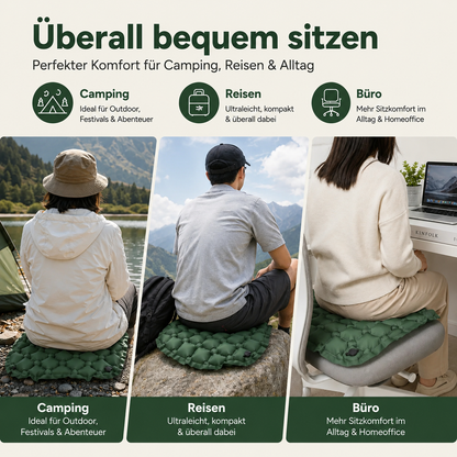 FALCON  - Aufblasbares Sitzkissen Tragbare Camping-Sitzauflage Wasserdicht Feuchtigkeitsbeständig